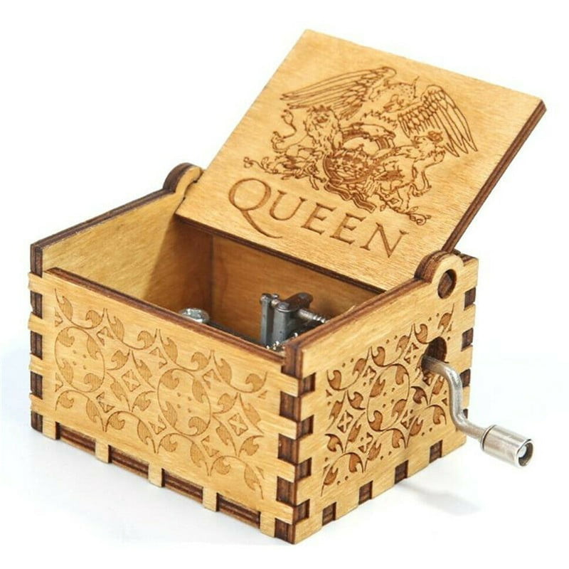Bohemian Retro Music Box Wooden Rhapsody Queen Hand Cranked Birthday Toy Gift