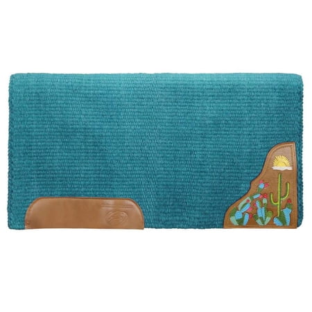 Tahoe Tack 34 x 36 Zara Cactus Solid New Zealand Wool Western Saddle Blanket