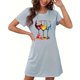 thumbnail image 5 of Camisón corto de talla grande para mujer, camisón de manga corta con estampado de pecho a la moda, camisón para mujer, 5 of 5