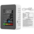 thumbnail image 3 of Five-in-one Gas Detector With Lcd Digital Display Color Screen Carbon Dioxide Detector (built-in Battery), White (housing With Oblique Holes And Rando, 3 of 5