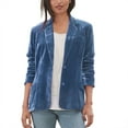 thumbnail image 1 of Women's Golden Velvet Solid Colour Fashion Casual Top Jacket, 1 of 4