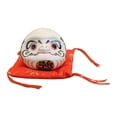 thumbnail image 2 of Alcancía Daruma de cerámica, artesanía, estatua, figura japonesa, decoración de escritorio, ahorro blanco, 2 of 9