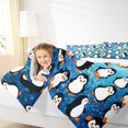 thumbnail image 4 of Homewish Cute Cartoon Penguin Queen Comforter Set,Antarctic Wild Animal Bedding Sets,White Blue Black Bedding Comforter Set For Boys Hgirls,Breathable Home Decor,3pcs, 4 of 8
