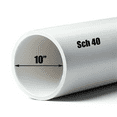 thumbnail image 2 of Schedule 40 PVC Pipe - Cut to Custom Length (10" x 4'), 2 of 4
