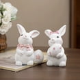 thumbnail image 4 of TIELUTT Easter Resin Rabbit Holding Eggs Modeling White Cute Rabbit Easter Eggs Home . Christmas Three Decorations Complete Ornament Set and Ornament Set Snowflake Christmas Ornament Glass Christmas, 4 of 7