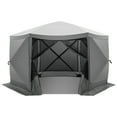 thumbnail image 6 of HOTEEL 12x12 Pop-up Gazebo EZ Set-up Camping Canopy Tent with 6 Mosquito Nettings, Sidewalls, Wind Panels for Shade and Rain for Lawn, Garden, Backyard & Deck, Gray, 6 of 12