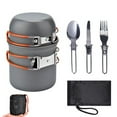 thumbnail image 1 of Camp Cook Pot, Fork Camping Cookware Set  for Outdoor Orange Handle,Green Handle, 1 of 8