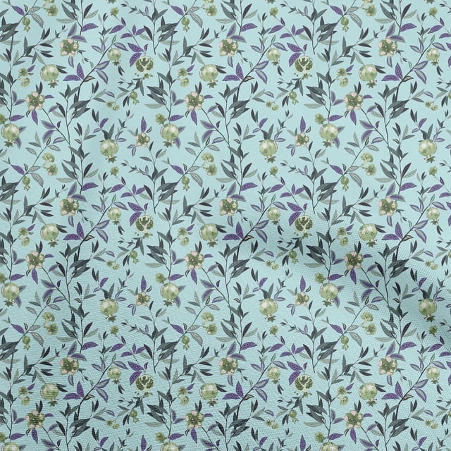 oneOone Viscose Chiffon Light Blue Fabric Asian Suzani Sewing Craft Projects Fabric Prints By Yard 42 Inch Wide