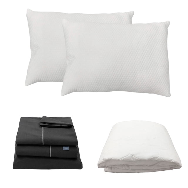Juego de Sábanas Matrimonial Royal Negro + Protector de Colchón + 2 Almohadas Frosty