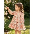 thumbnail image 4 of Happy Town Toddler Baby Girls Dress Floral Ruffled Dress Girls Casual Fall Winter Clothes, 4 of 8