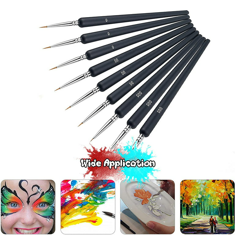 Duslogis 9Pcs Miniature Paint Brushes, Detail Fine Tip Paint Brushes Set  with Ergonomic Handle - Suitable for Acrylic Painting, Oil, Watercoloring,  Face, Nail, Scale Model Painting, Line Drawing 