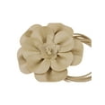 thumbnail image 2 of Cinturón de cuero PU con flores para mujer, cinturón delgado bohemio de cuerda floral, color caqui, talla única, 2 of 6