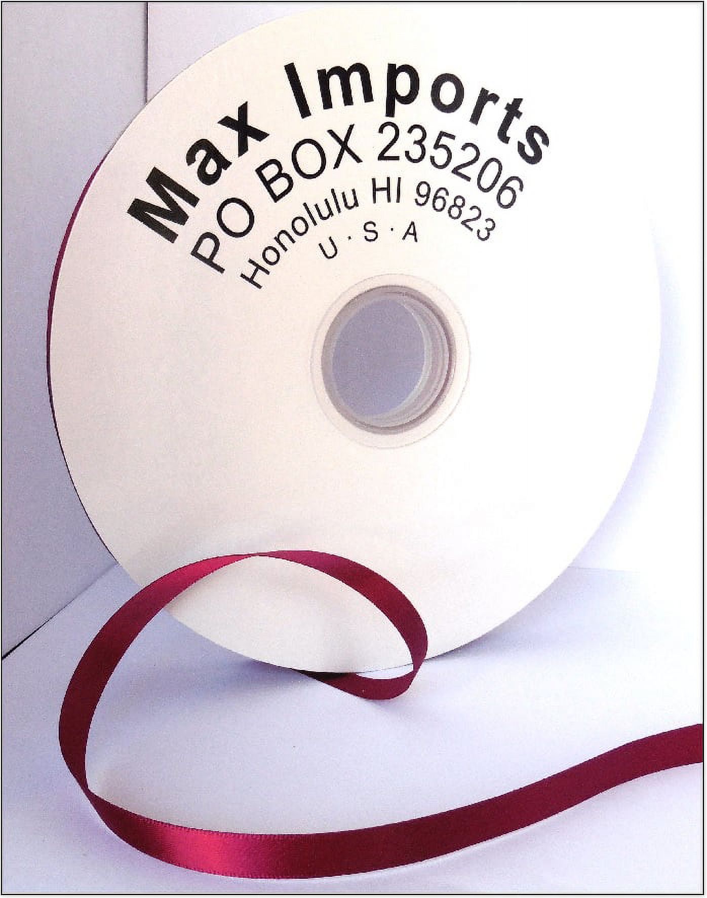 Maxport Corporation 3/8"Satin Wine Ribbon, 100 Yd.