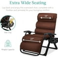 thumbnail image 6 of YEXJ Oversized Zero Gravity Chair, Folding Outdoor Patio Recliner, XL Anti Gravity Lounger w/Removable Cushion, Cup Holder, Side Tray, 350lb Capacity-Woodland Brown, 6 of 8