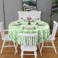 thumbnail image 2 of Green Yellow Checkerboard Checkered Pattern Round Tablecloth 60"x60",Wrinkle Wipeable Table Cloth for Kitchen Dining Room Picnic Patio Party, 2 of 6