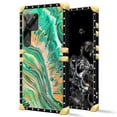 thumbnail image 2 of FKBRCL4U Compatible with Samsung Galaxy S23 Ultra Case, Green Gold Grain Marbled Fluid Luxury Golden Decoration for Girl Women Soft TPU Shockproof Protective Hard PC Back, 2 of 7