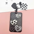 thumbnail image 1 of Lovely Office School Name Tags Keychain Straps Bank Credit Card Black and white grid Checkerboard Card Holder Badge Holder Bus Card Case Pass Card Bag 07, 1 of 8