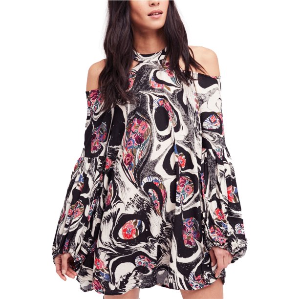 Free People Drift Away Boho túnica blusa para mujer, negro, grande Free People Sayo