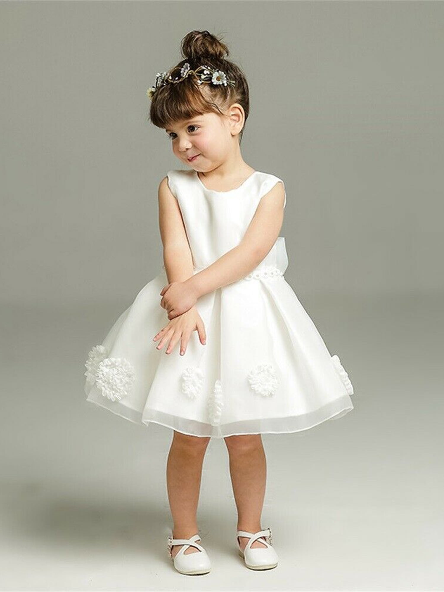 AMILIEe Infant Kids Baby Flower Girl Dress Bowknot Party Pageant Gown Dresses Wedding Birthday Walmart
