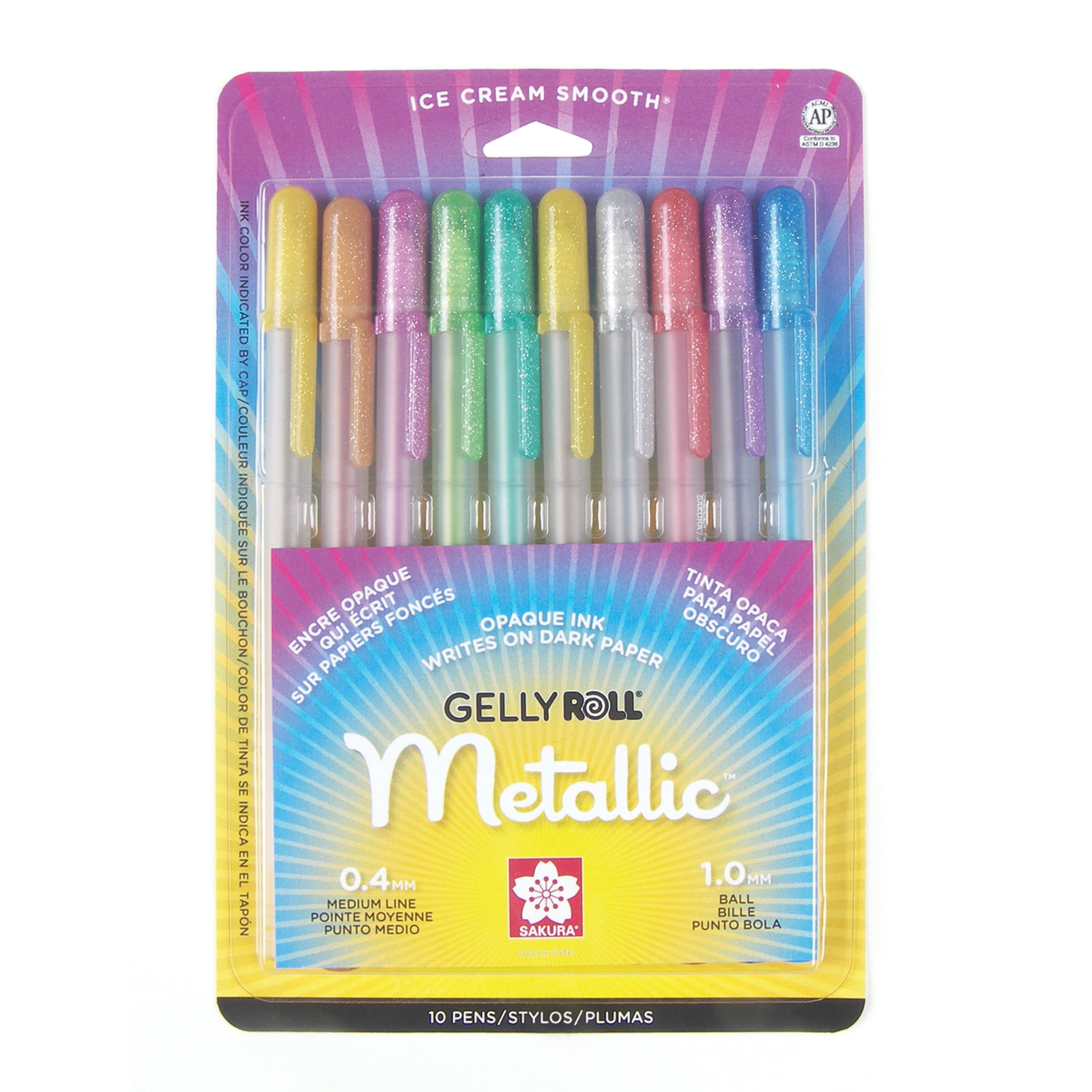 Sakura Gelly Roll Pen Set, 10-Colors, Dark Metallic