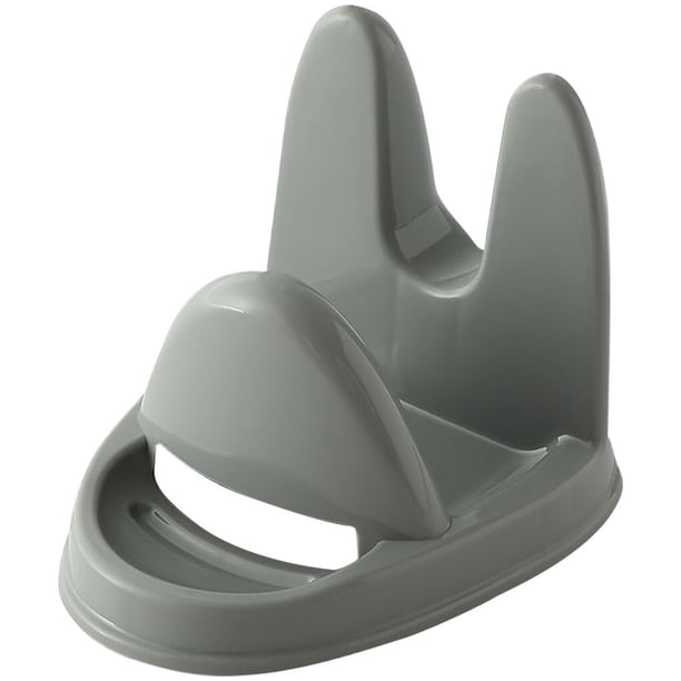 Wosthever Estante de almacenamiento de cubierta de olla Worallymy, estante de cubierta de cocina antideslizante de plástico, colgador de pared gris