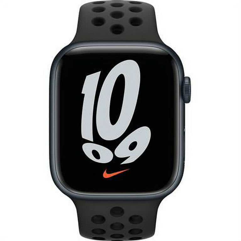Apple Watch Nike Series 7 GPS + Cellular, 45mm Midnight Aluminum Case with  Anthracite/Black Nike Sport Band - Regular