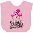 thumbnail image 3 of Inktastic My Great Grandma Loves Me with Two Flamingos Boys or Girls Baby Bib, 3 of 4