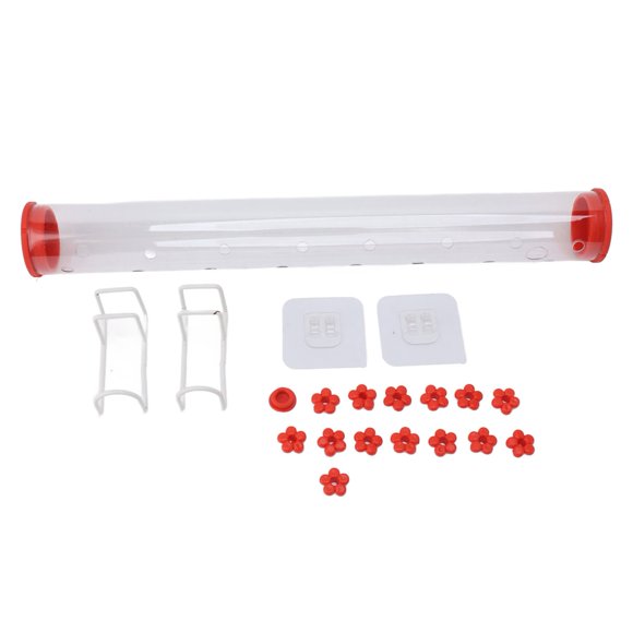 Comedero para colibríes de 40 cm para ventana, transparente, para beber agua de colibríes