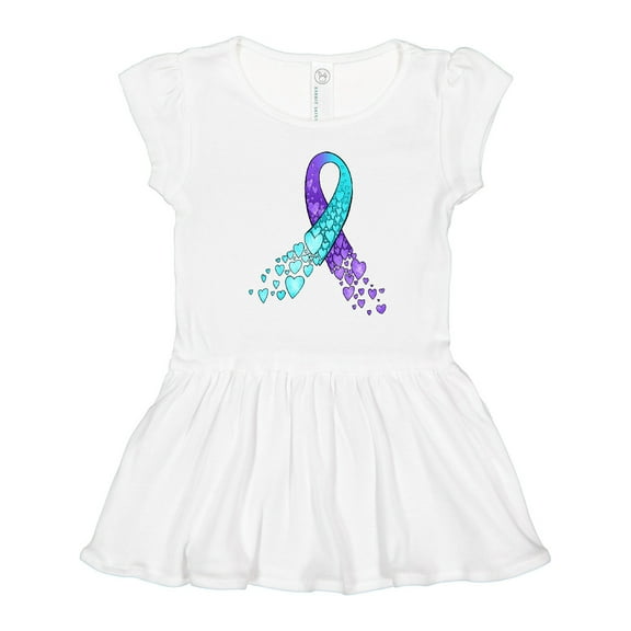 Inktastic Suicide Prevention Ribbon with Blue and Purple Hearts Girls Toddler Dress