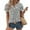 Gray, variant on YOTAMI Women's V-Neck Blouses Ruffled Short Sleeve Graphic Tees Summer Floral Print Casual Pullover Tops Gray