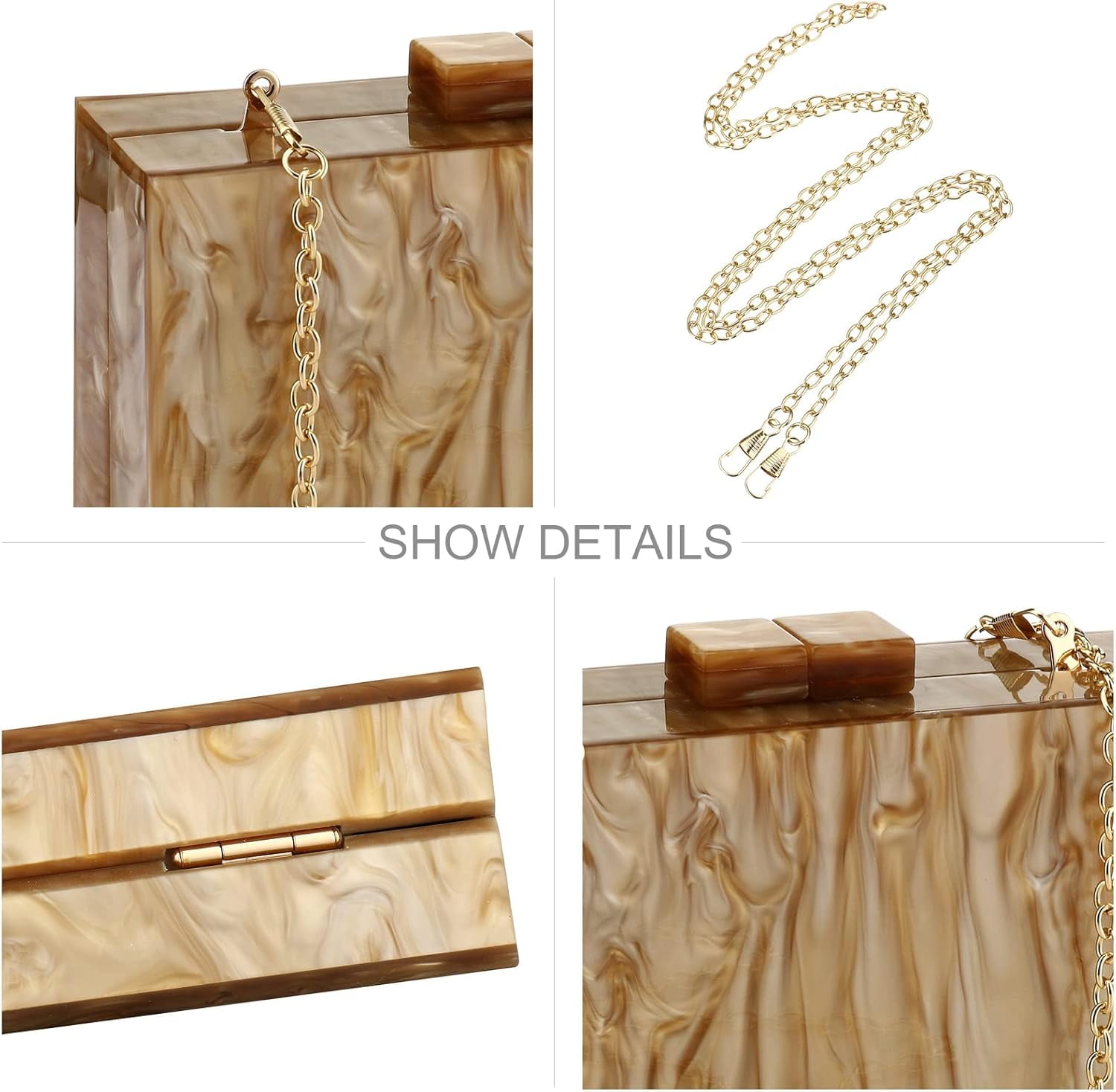Kwuty Acrylic Clutch Purses for Women with Marbling Purses and Handbags Elegant Banquet Evening Crossbody Bag