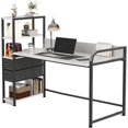 thumbnail image 1 of Inch Small Computer Desk with Non Woven Drawers and Storage Shelves  Home Office Desk with Bookshelf Sturdy Writing Desk Reading Table Workstation Laptop Desk for Small Space, 1 of 2