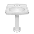 thumbnail image 2 of Whitehaus 23" Traditional Pedestal Sink with an Integrated Oval Bowl, Widespread Faucet Drilling, Low-Rise Backsplash and Overflow, 2 of 7