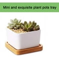 thumbnail image 3 of Planter Pot Bamboo Saucer Square Set of 6, Succulent Pot Holder Drainage Tray for Most Small Ceramic Succulent Planters Holding Drainage Water, 3 of 6