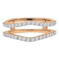 thumbnail image 2 of Dazzlingrock Collection Round White Diamond Wedding Band Enhancer Guard Double Ring For Women 1/2 CT (0.50 ctw, Color I-J, Clarity I1-I2) in 18K Rose Gold, Size 6.5, 2 of 4