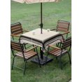 thumbnail image 5 of Square Outdoor Tablecloth with Umbrella Hole Modern Grid Outside Table Cloth Waterproof Patio Table Cover Boho Minimalist Vertical Stripes Beige Zipper Tablecloths for Picnic Party Camping 60x60 Inch, 5 of 8