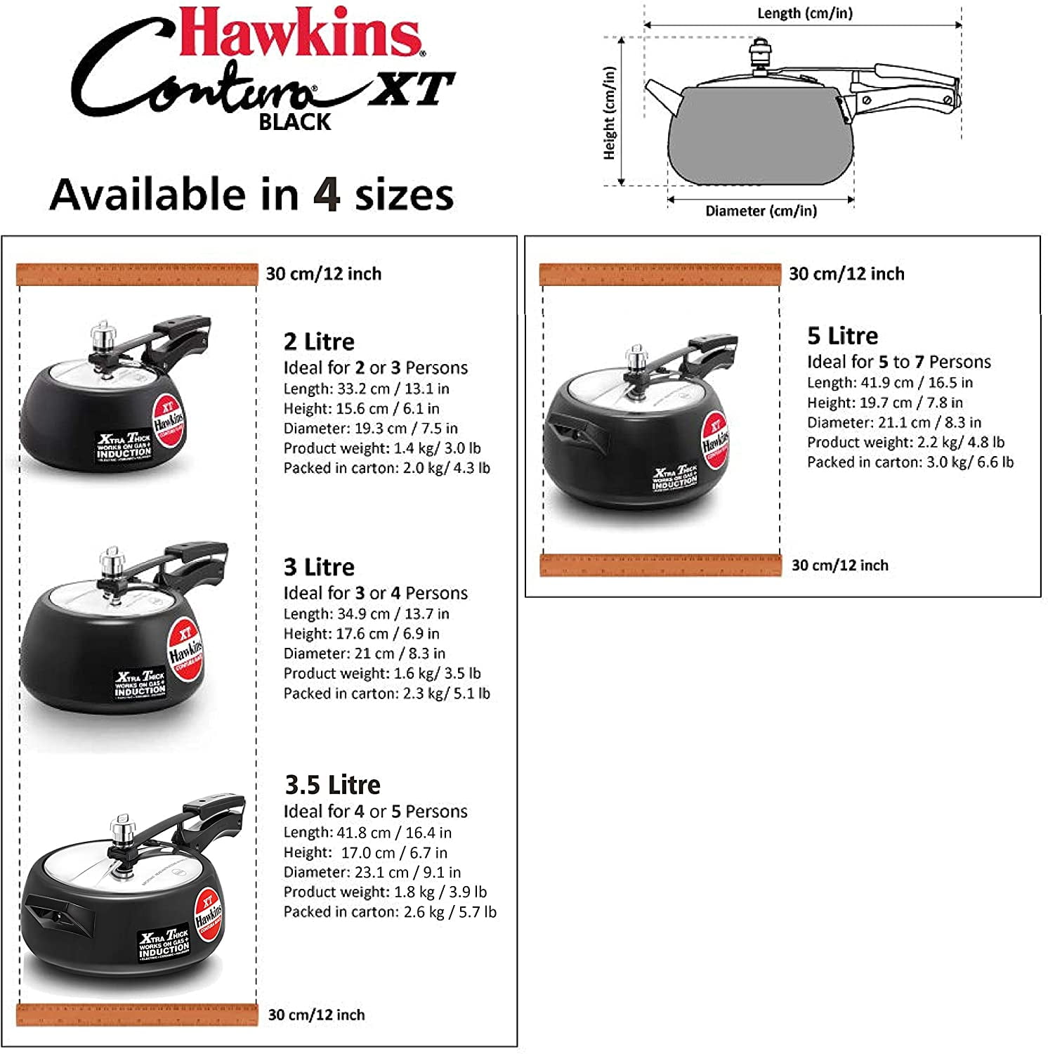 Hawkins Contura Black XT Hard Anodized Induction Compatible Extra Thick Base Pressure Cooker 5 Liter Walmart