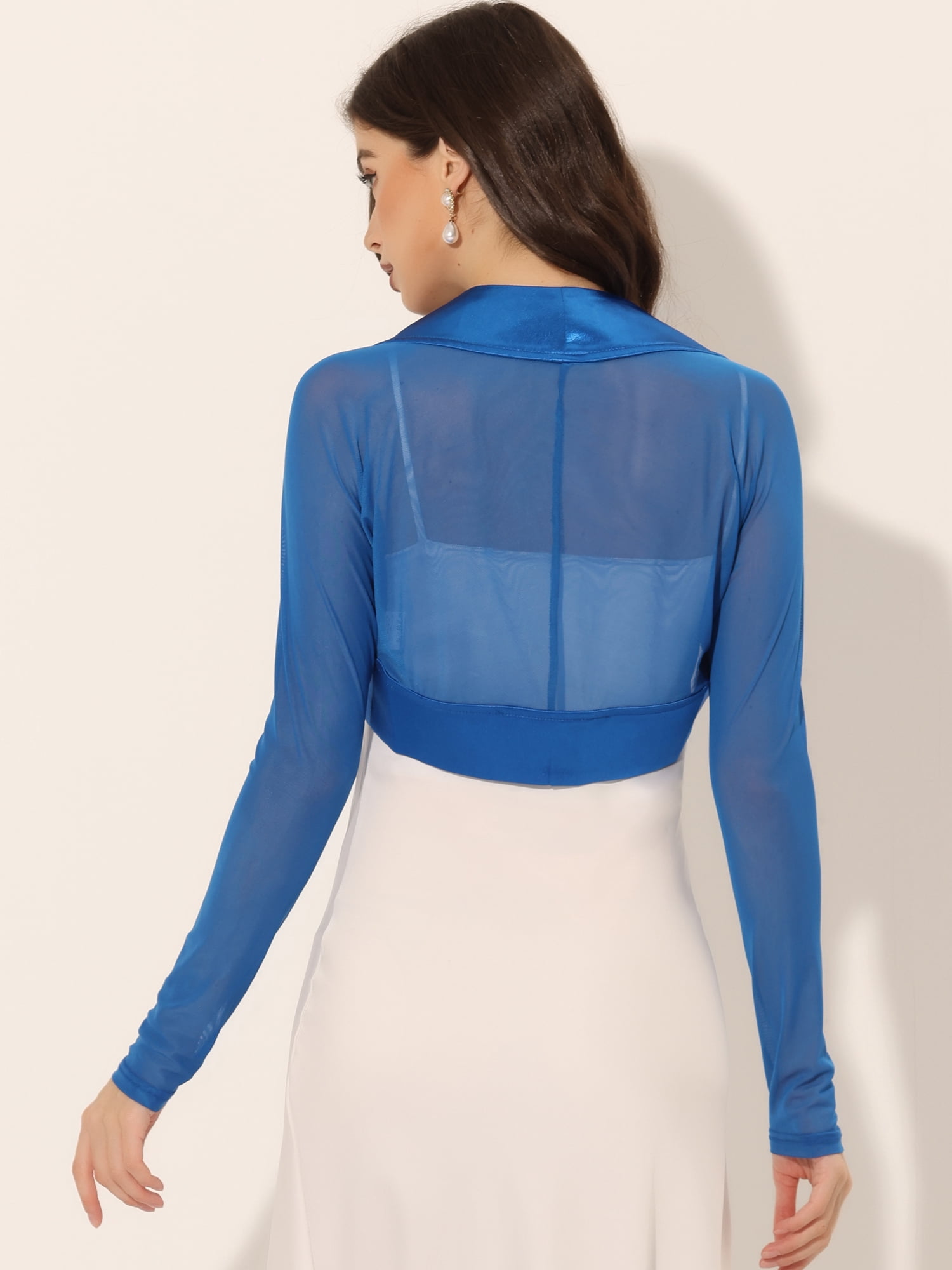 DARING DIVA Women's Elegant Bolero Shrugs Crop Cardigan XS Royal Blue