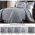 thumbnail image 3 of Chezmoi Collection Seville 9-Piece Medallion Paisley Jacquard Comforter Set, Queen, Gray/Silver, 3 of 7