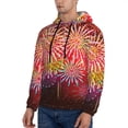 thumbnail image 3 of Fotbe Men's Hoodie with Fireworks Pattern - Kangaroo Pocket Pullover Hooded Sweatshirt, Perfect for Daily Wear, Travel, and Home-X-Large, 3 of 7