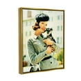thumbnail image 3 of Stupell Industries Vintage Woman & Dog Portrait Beauty & Fashion Photography Gold Floater Framed Art Print Wall Art, 3 of 6