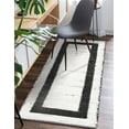 thumbnail image 6 of Unique Loom Chindi Jute Collection Area Rug (2' 2" x 6' 1" Runner White and Black/Black), 6 of 9
