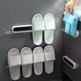 thumbnail image 4 of Giunmcul Holiday Gift Finder Bathroom Slippers Rack Punching Wall-mounted Toilet Wall-mounted Shoe Storage Artifact Toilet Rack, 4 of 5