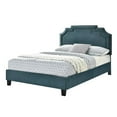thumbnail image 3 of Nailhead Chapiteau Rembourré Lit Complet en Bleu Jaspe, 3 of 5