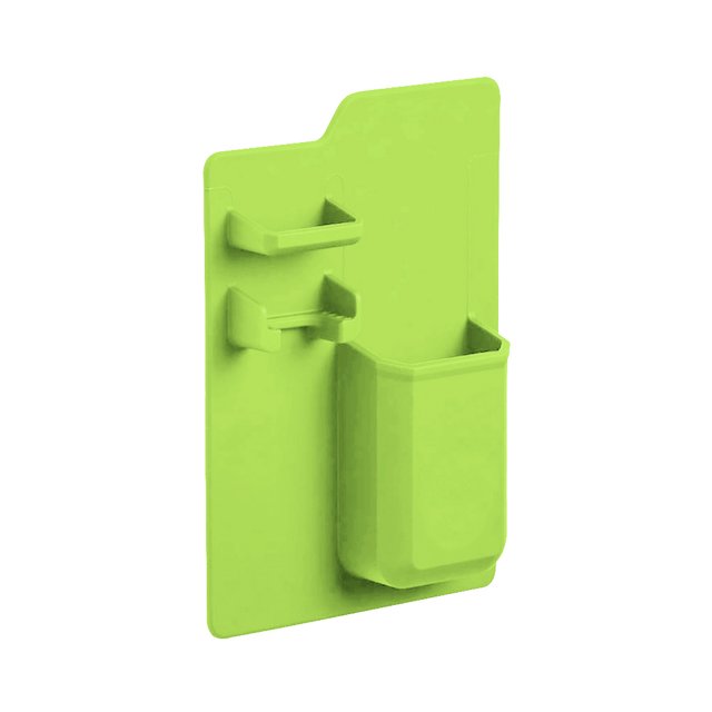 Soporte para cepillo de dientes Caja de almacenamiento de pasta de dientes de silicona montada en la pared Rejilla para afeitadora de baño, Verde Jumpingount HA003970-02