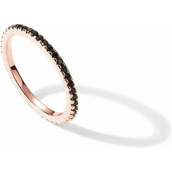 14K Gold Plated Sterling Silver Colored CZ Stones Stackable Ring | Simulated Diamond Eternity Bands for Women