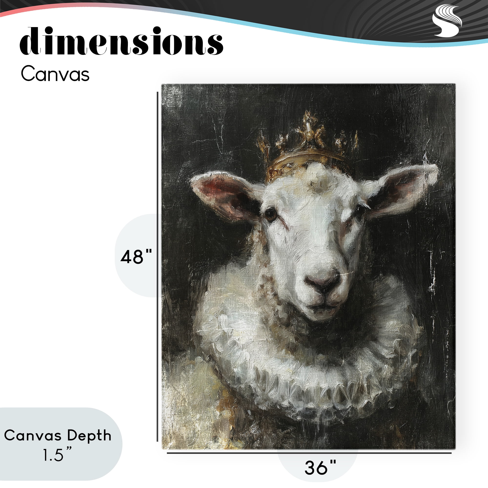Stupell Industries Crowned Sheep Portrait Canvas Wall Art, design by Svetlana Aleynikova
