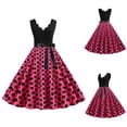 thumbnail image 2 of WTXUE Sundresses for Women, Women Retro Summer Dot Print Sleeveless Casual Evening Party Prom Dress, Pink Dress for Women, Hot Pink M, 2 of 9