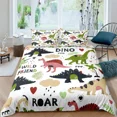 thumbnail image 2 of 3D Small Dinosaur Cartoon Cute Simple Bedding Set Couple King Single Size for Kids Children Polyester Quilt Cover Pillow Case, 2 of 6
