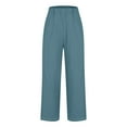thumbnail image 5 of Dazajoo Womens Jogger Pants with Pockets Classic Solid Color Straight Leg Outdoor Sweatpants 2024 Fall Lightweight Elastic Waisted Trousers for Women,Blue,XXXL, 5 of 5